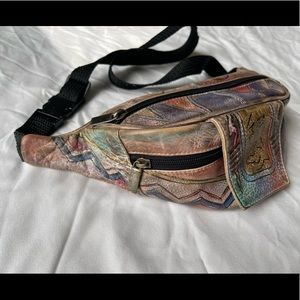 Vintage Anuschka Hand-Painted Leather Fanny Pack